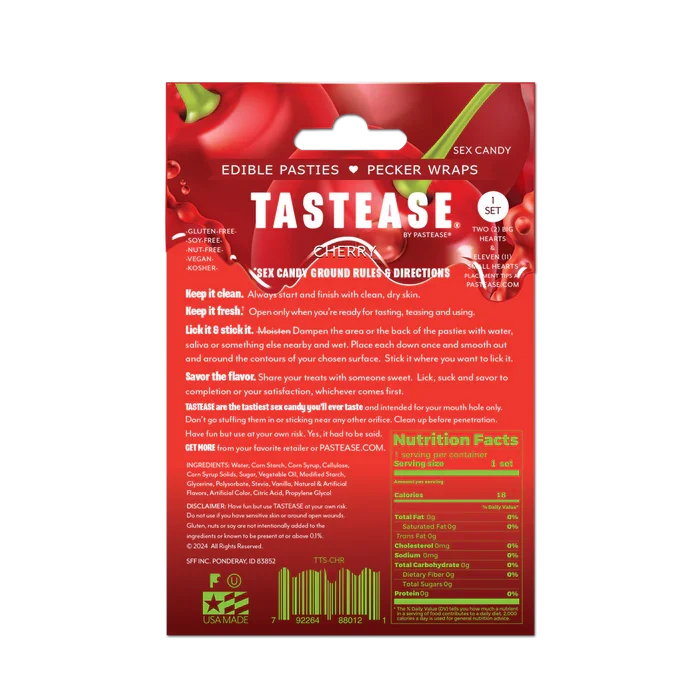 Tastease: Edible Pasties/Pecker Wrap - Cherry