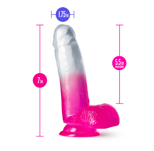 B Yours Sugar Magnolia 7" Dildo Fuchsia