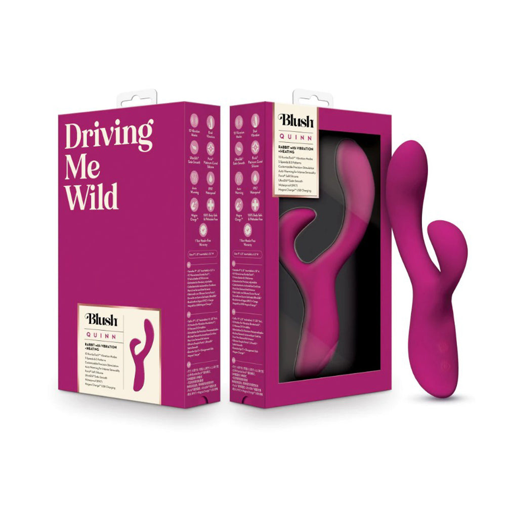 Blush - Quinn - warming Rabbit Vibrator - Burgundy