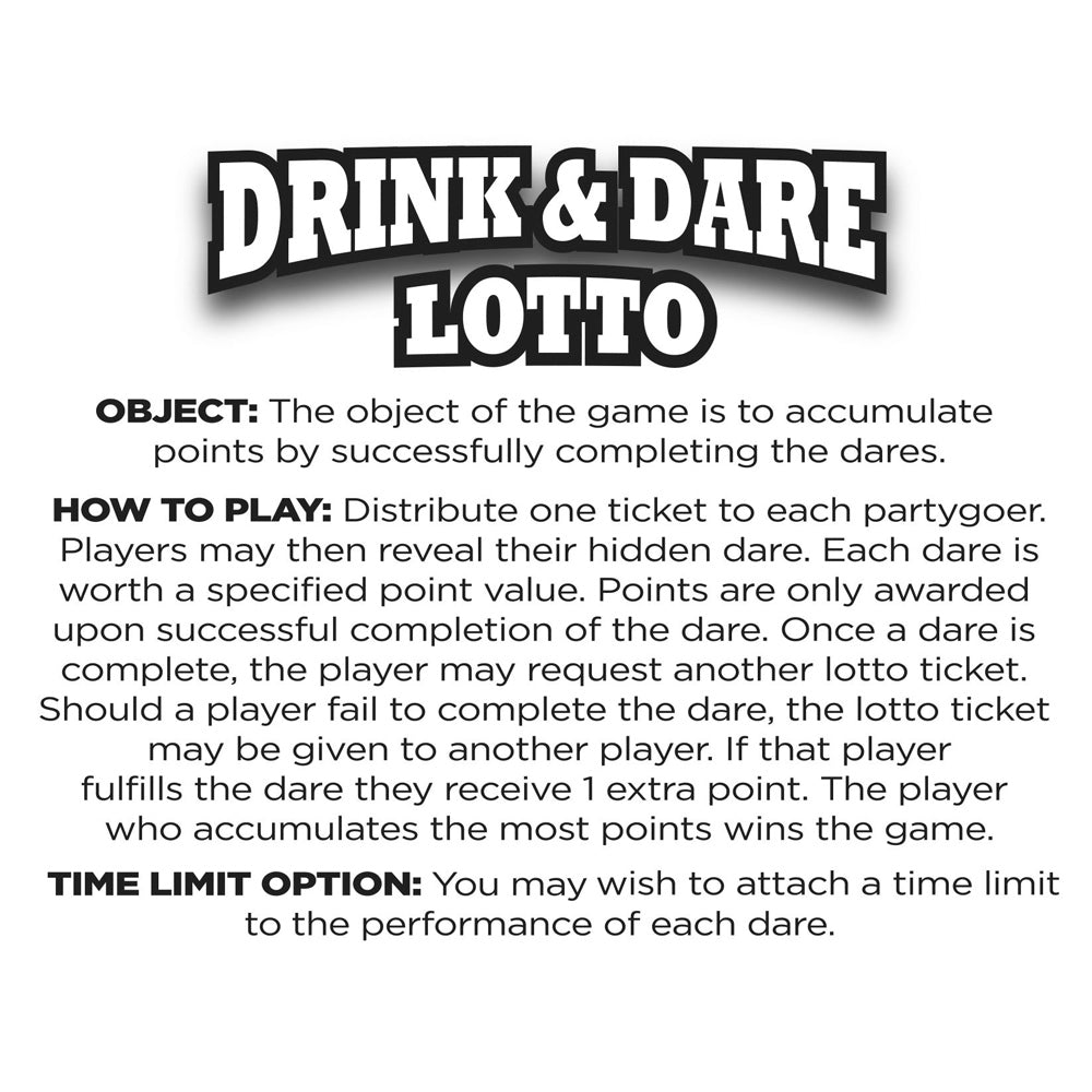Glitterati Drink & Dare Lotto 36pc *