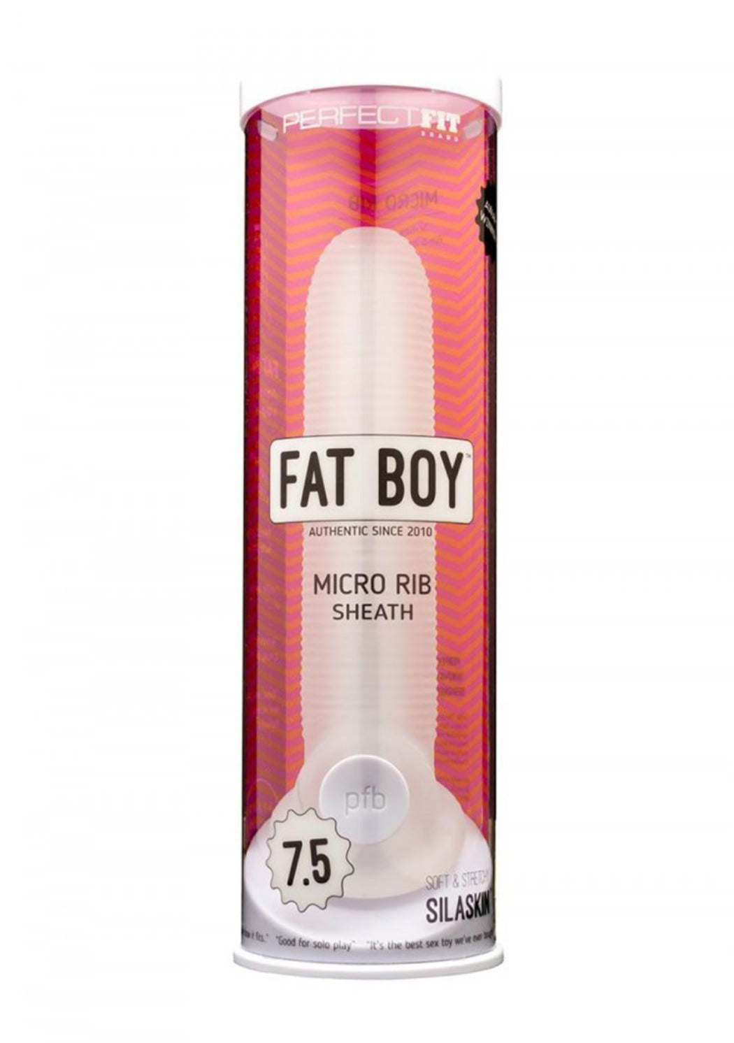 Fat Boy™ Ribbed Sheath 7.5" - Clear