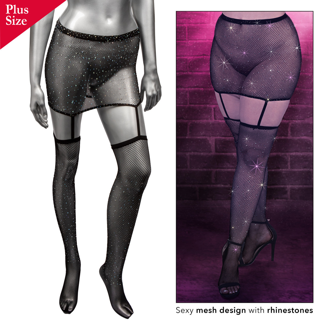 1pc Garter Skirt w Thigh Highs - Plus *