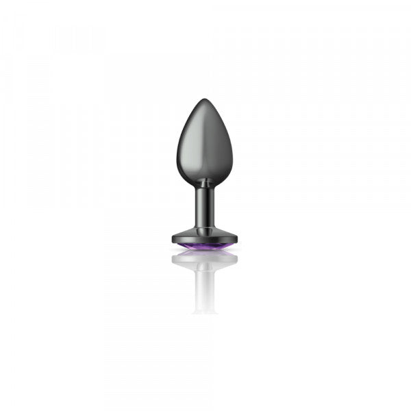Silver Metal Plug - Round-Purple-Small
