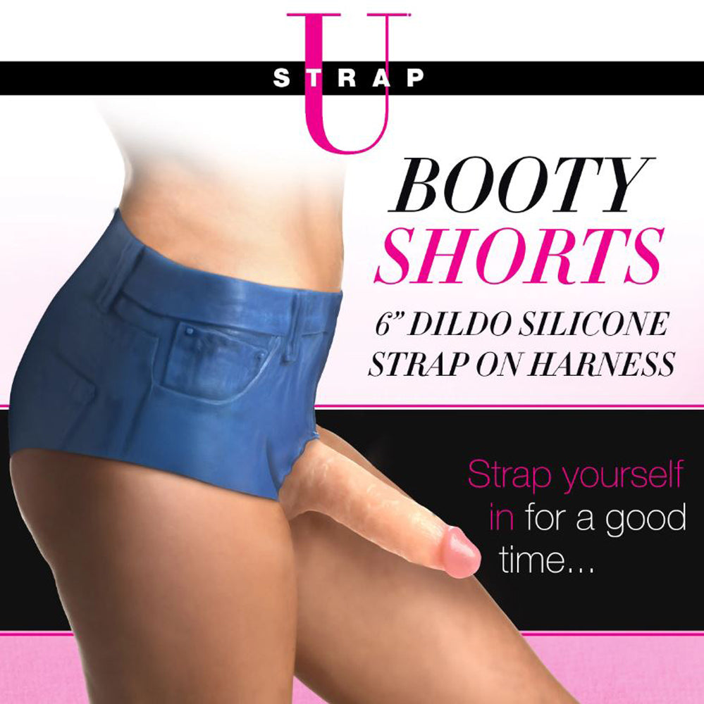 Booty Shorts 6" Dildo Silicone S/O Mediu