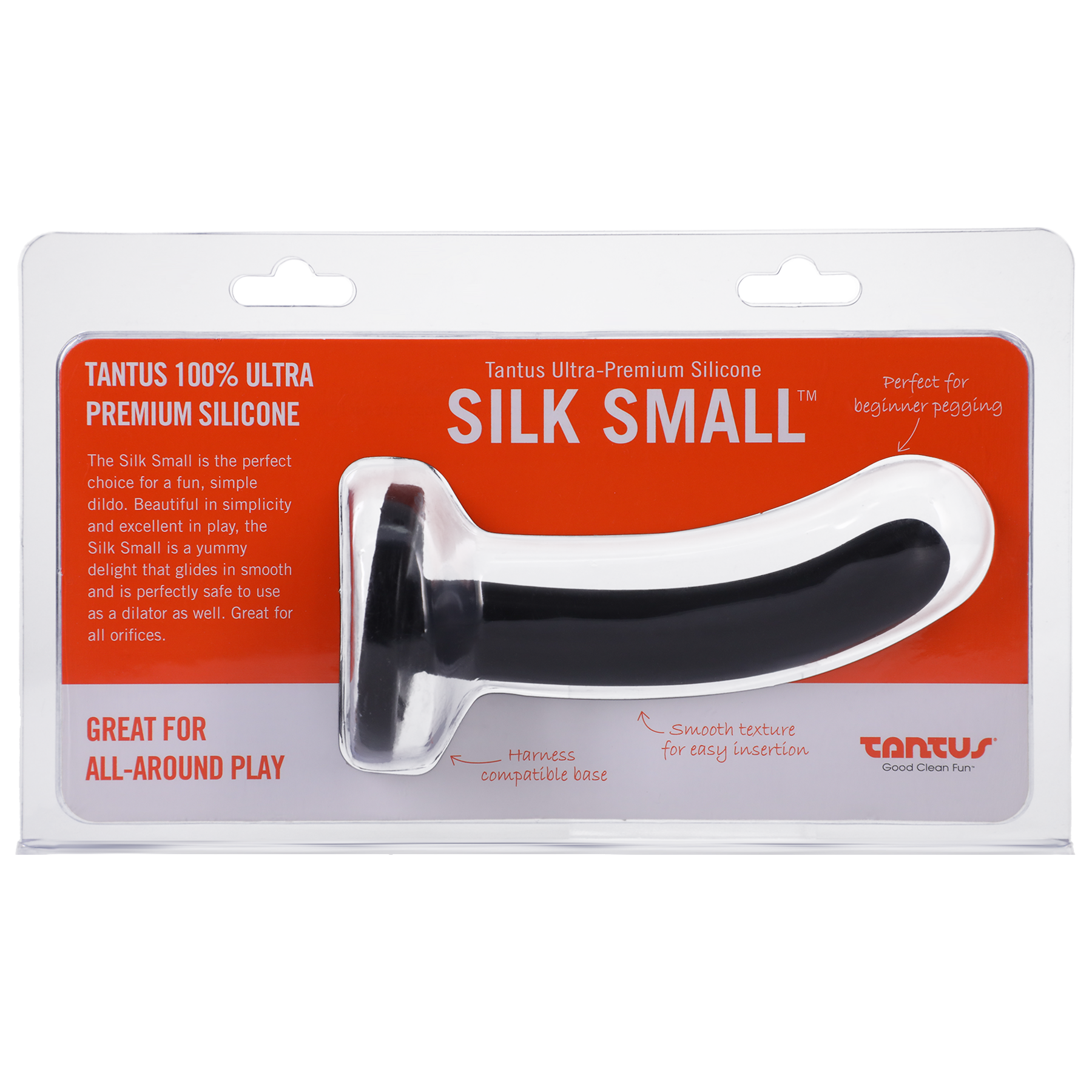 Tantus Silicone Silk Small Silicone Dildo Black