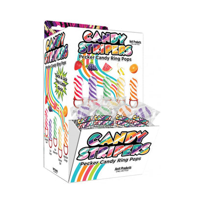 Candy Stripers Pecker Ring Pops 36pc
