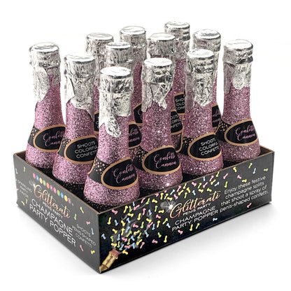 Glitterati Champagne Penis Confetti Party Poppers - 12pc display