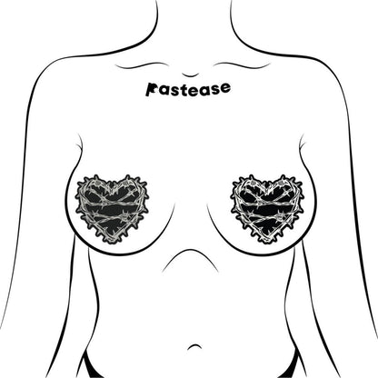 Barbed Wire Heart Pasties Reflective