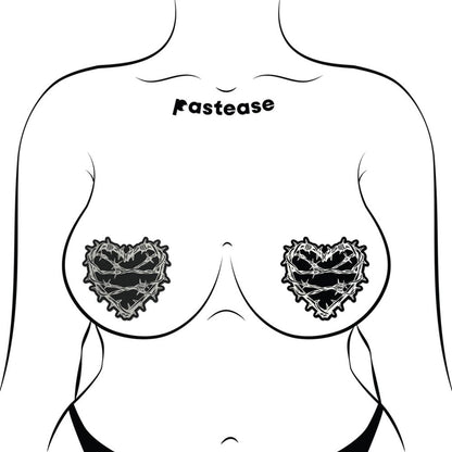 Barbed Wire Heart Pasties Reflective
