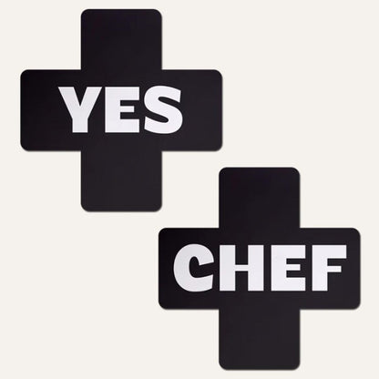 Black & White Yes Chef Pasties by JennaJean8