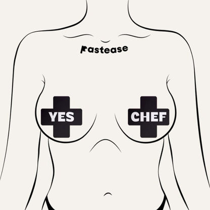 Black & White Yes Chef Pasties by JennaJean8