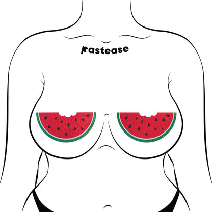Watermelon Slice with a Bite Breast Pasties