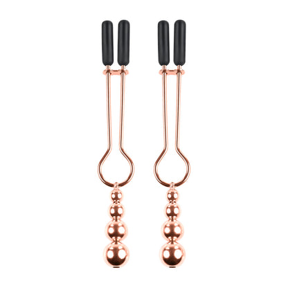 SELOPA - Beaded Nipple Clamps -Rose Gold