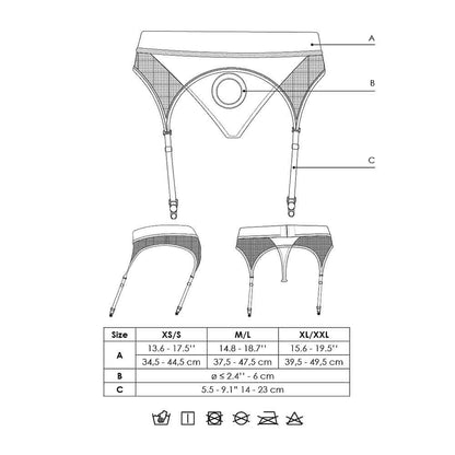 Vibrating Strap-on Thong w Garters XL/2X