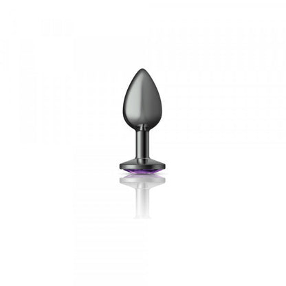 Silver Metal Plug - Round-Purple-Small