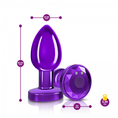 R/C Vibrating Metal Plug - Purple-Med