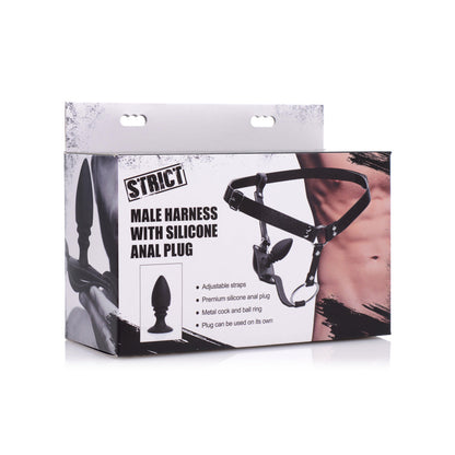 Cock Ring Harness w/ Silicone Anal Plug
