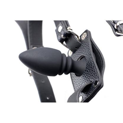 Cock Ring Harness w/ Silicone Anal Plug