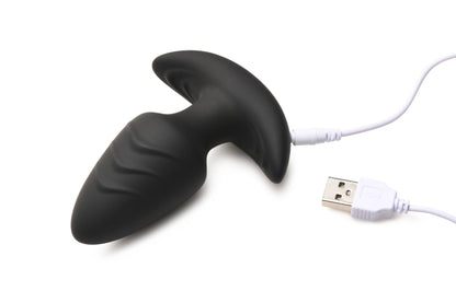Rotating & Vibrating Silicone Plug w R/C