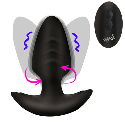 Rotating & Vibrating Silicone Plug w R/C