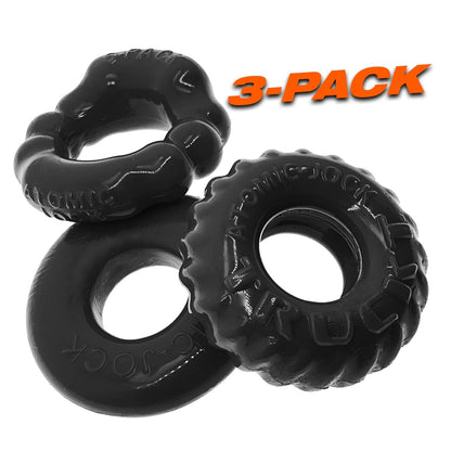 BONEMAKER 3-pack boner cockring kit - BLACK