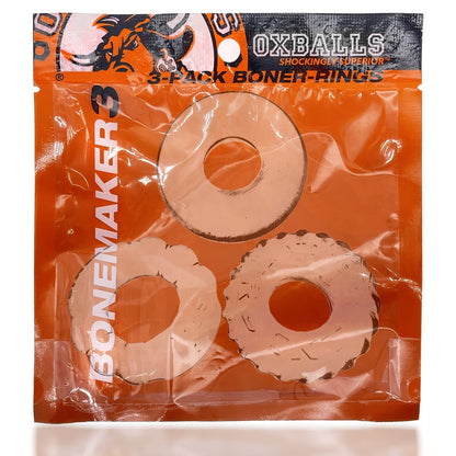 BONEMAKER 3-pack boner cockring kit - CLEAR