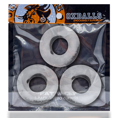 Oxballs FAT WILLY, 3-pack jumbo cockrings - CLEAR