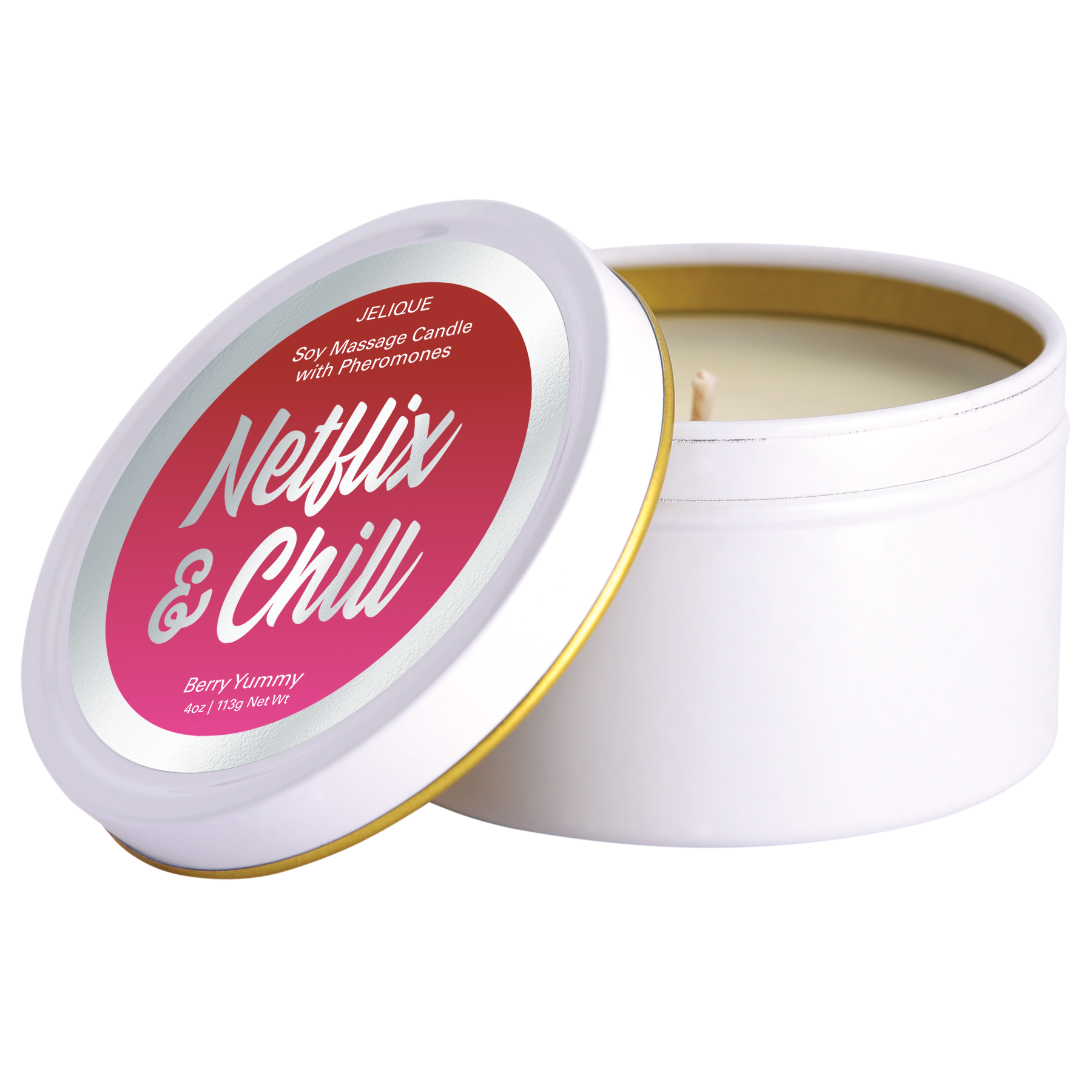 MOOD CANDLES Netflix & Chill - Pheromone Massage Candle Berry Yummy 4oz | 113g