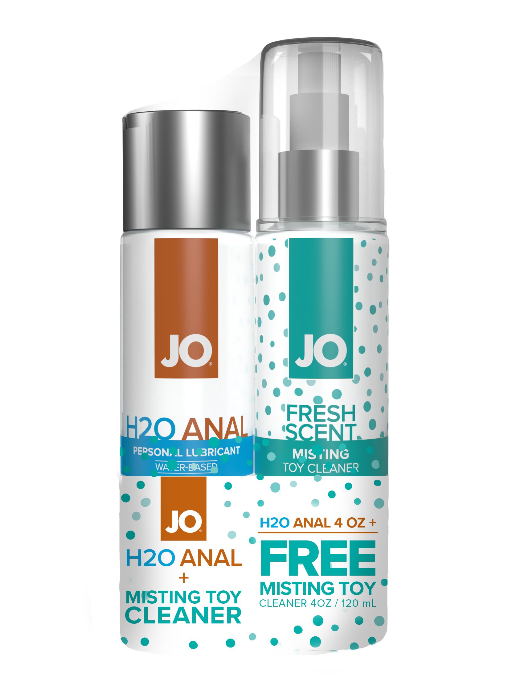 JO H2O Anal Original Lubricant 4oz + GWP JO Misting Toy Cleaner 4oz