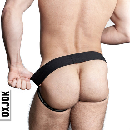 AIRMESH swagger jockstrap, TAR BLACK, MEDIUM