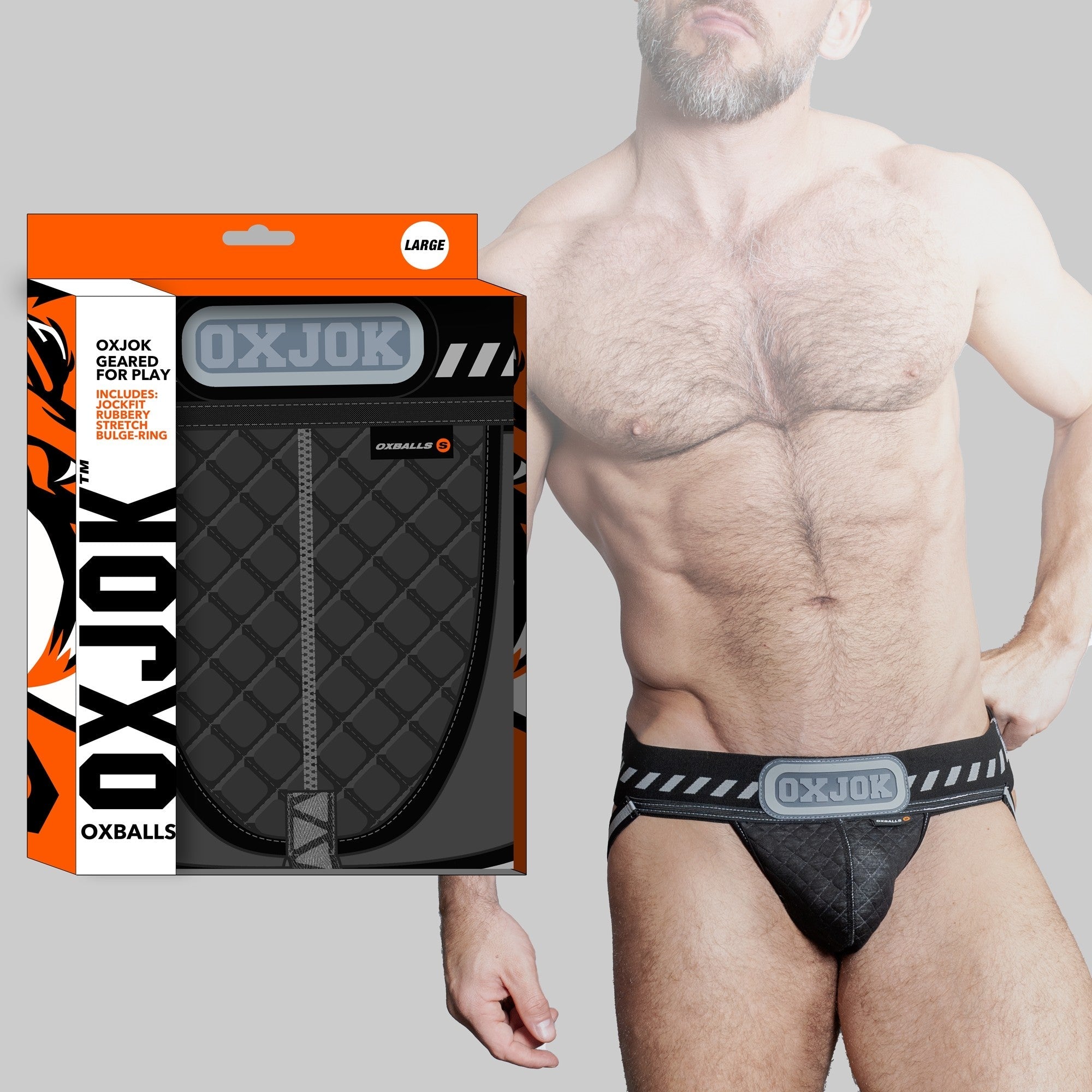 PACKER, industrial quilted cargo strapjock, BLACK PUFF, X-LARGE