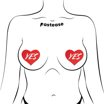 'YES' Red Heart Pasties *