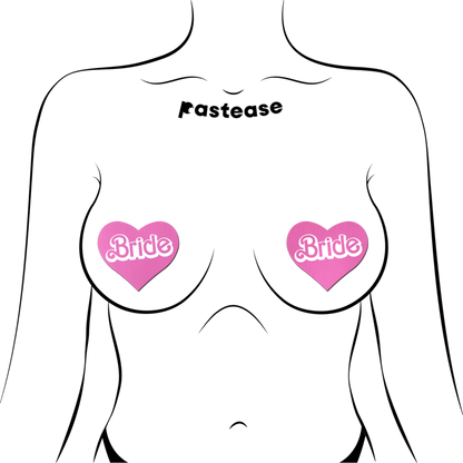 'Bride' Doll Pasties Pink Iconic Heart
