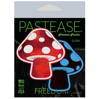 Glow-in-the-Dark Shroom Pasties - Red/Wh