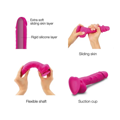 SLIDING SKIN REALISTIC DILDO FUCHSIA M