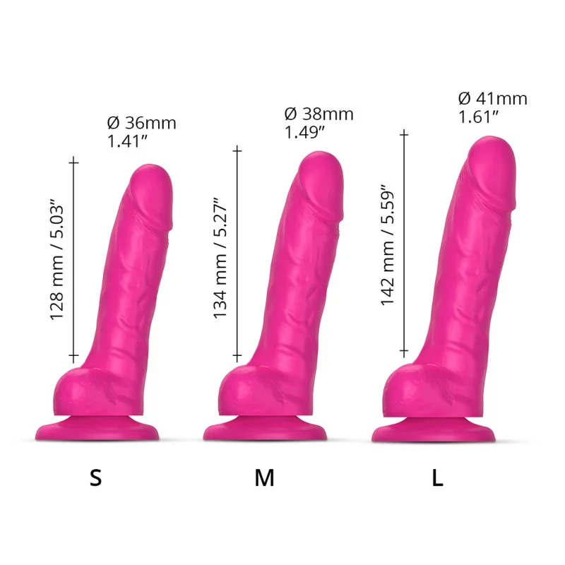 SLIDING SKIN REALISTIC DILDO FUCHSIA S